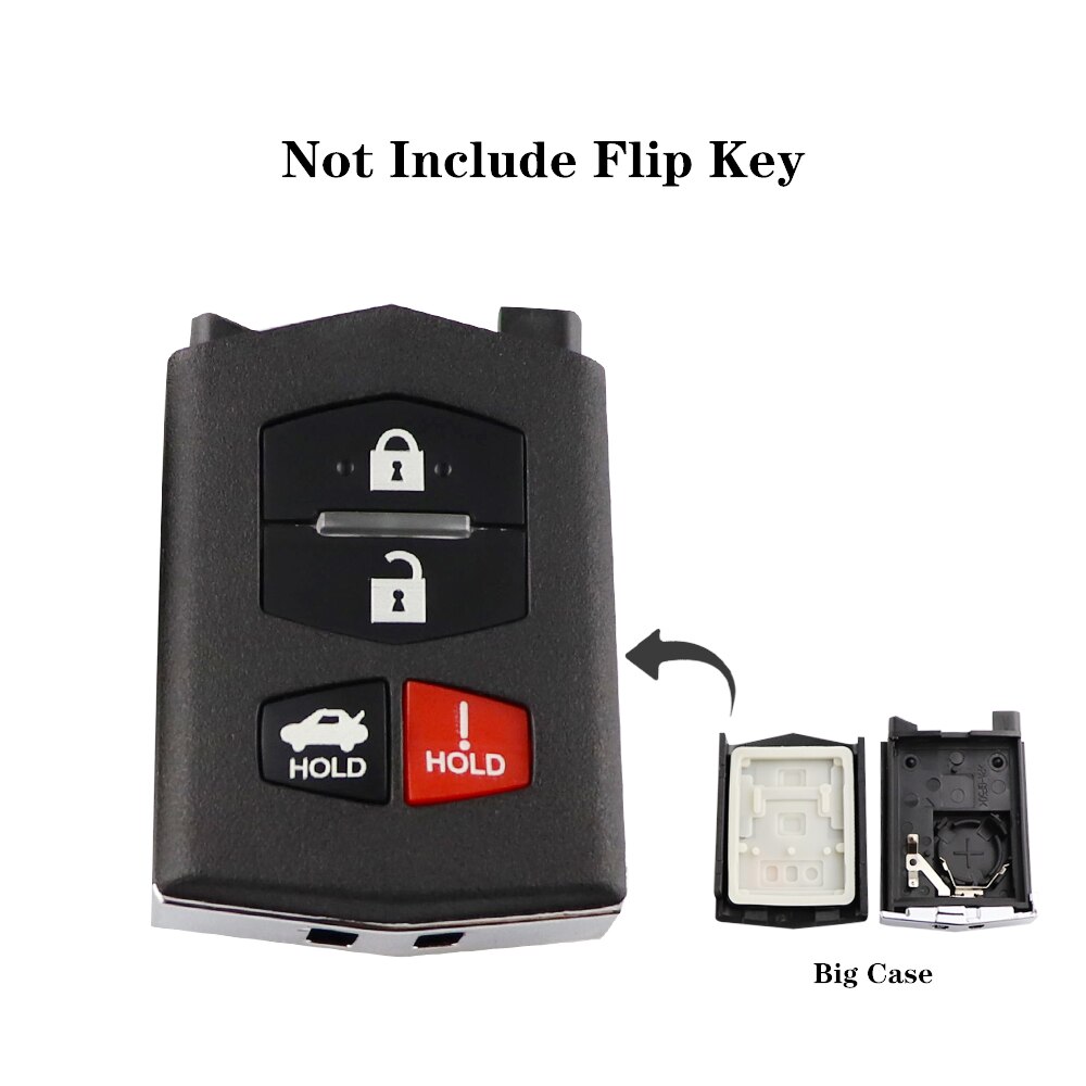 YIQIXIN Remote Key Case Fob Shell Flip Folding 2/3/4 Button For Mazda 2 3 5 6 M6 MX5 CX5 CX7 CX9 RX8 With Uncut Blade Head Cover: 4BT Big Case