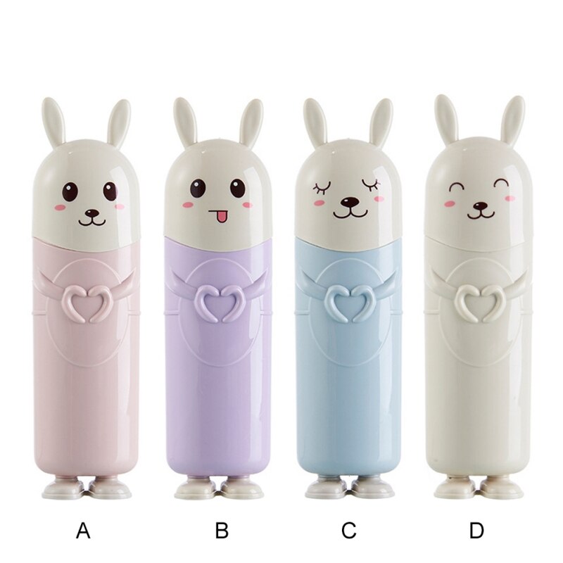 Reistandenborstel, tandpasta opbergtube, schattige konijnentandenborsteldoos, ademende bescherming, stofdicht, anti-vuil doos, wit