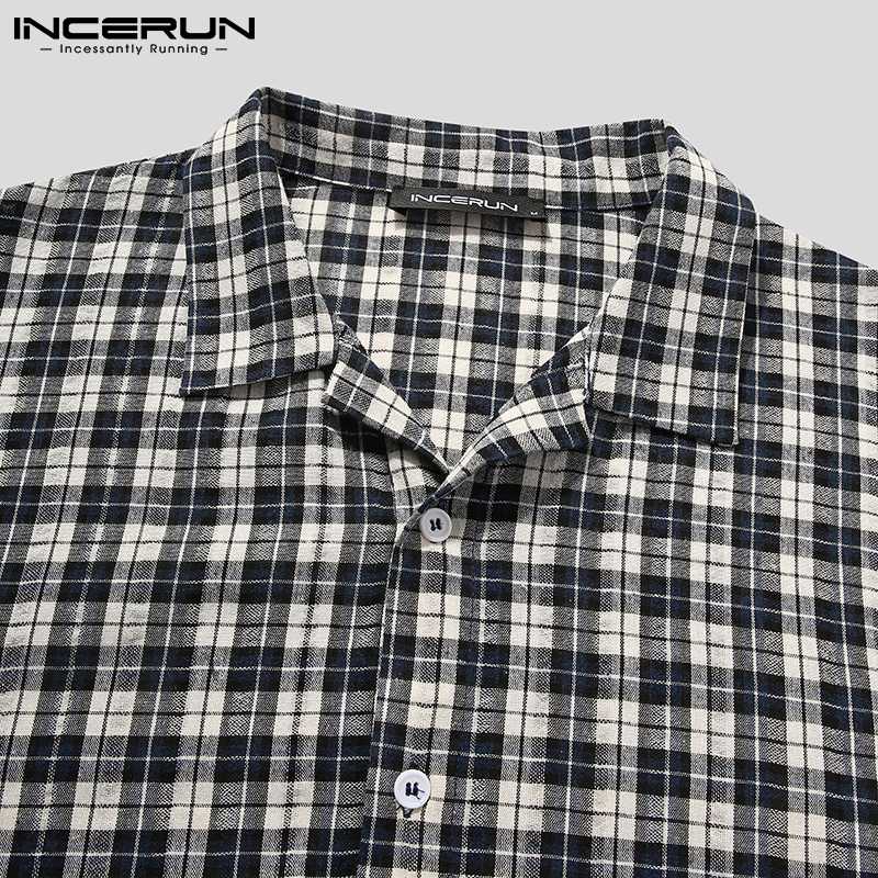 Mannen Plaid Gewaden Comfortabele Homewear Turn Down Kraag Lange Mouw Knop Badjassen Losse Leisure Mannen Kamerjas S-5XL Incerun