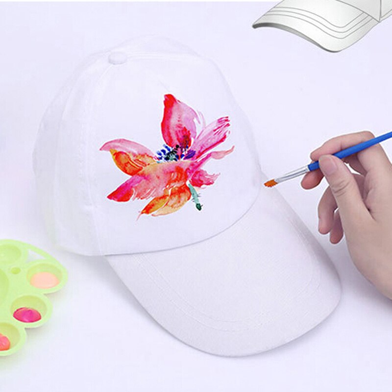 Hvide kasketter diy håndmalede blank baseball hat hip hop kasketter til børnefest dekoration favoriserer