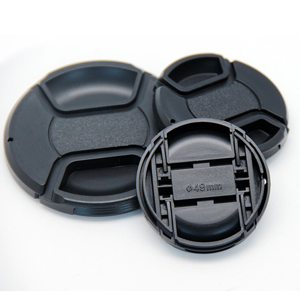 Cubierta de tapa a presión para objetivo Canon, pellizco central de 40,5mm, 49mm, 55mm, 58mm y 72mm, con cuerda antipérdida