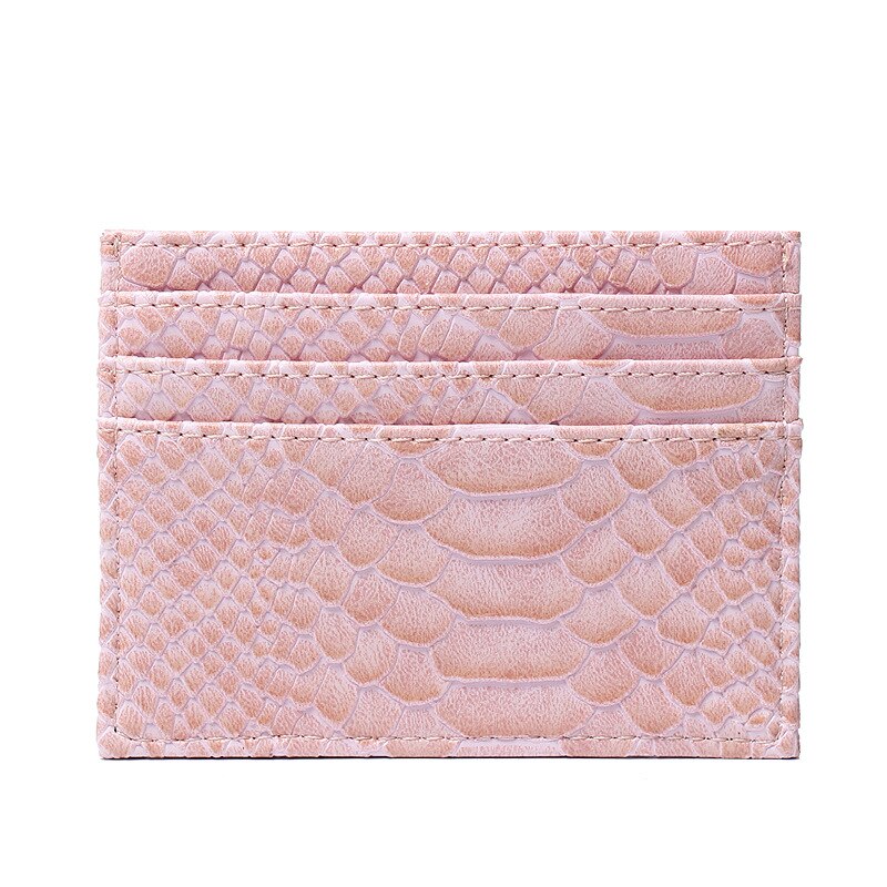 Mode Vrouwen Portemonnee Python Patroon Card Pakket Zipper Purse Coin Bag Mini Purse Twee Vouwen Kaarthouders Met Snaps: pink