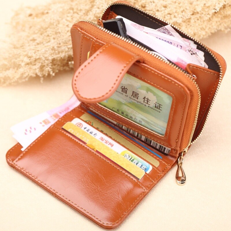 Nova moda feminina carteira de couro do plutônio carteira de bolso de moedas de moda feminina cor pura titular do cartão