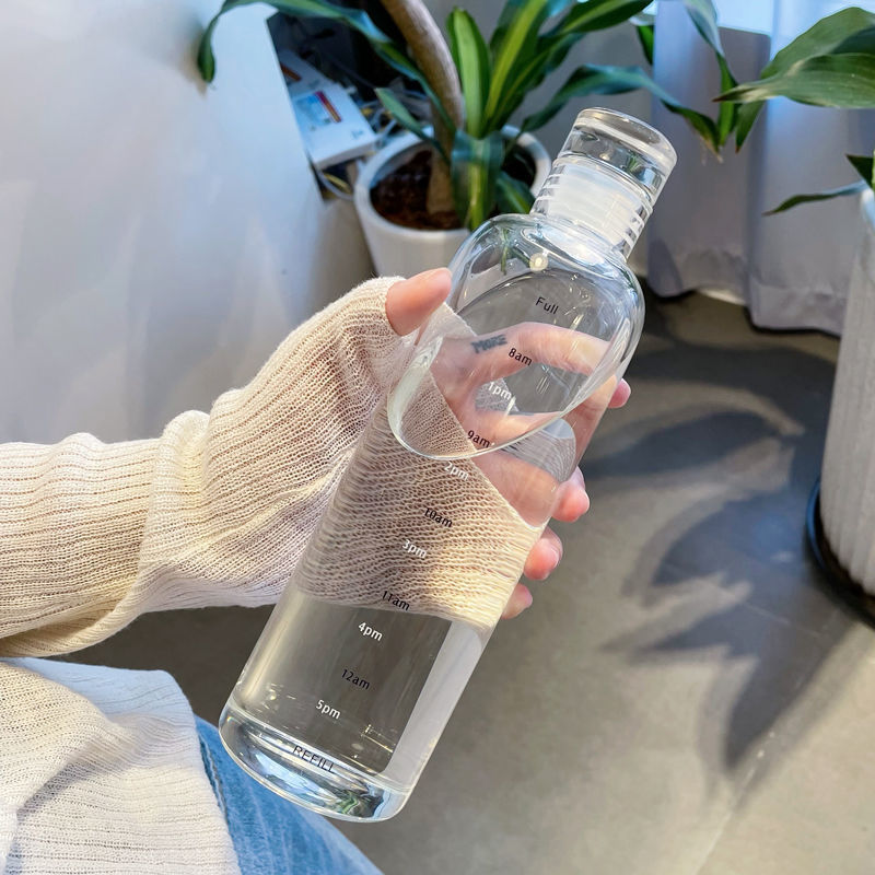 Time vandflaske 500ml plastik drikkedunk med ærme bærbar lækagesikker rejse sport kop drikkevarer