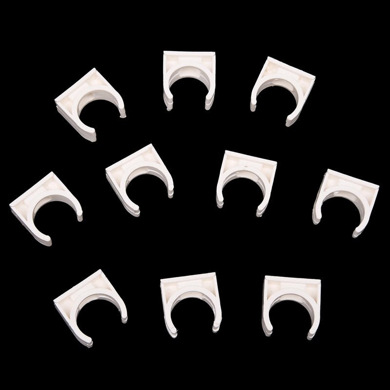 10 Pcs 20mm Diameter White PVC Water Supply Pipe Clamps Clips Fittings
