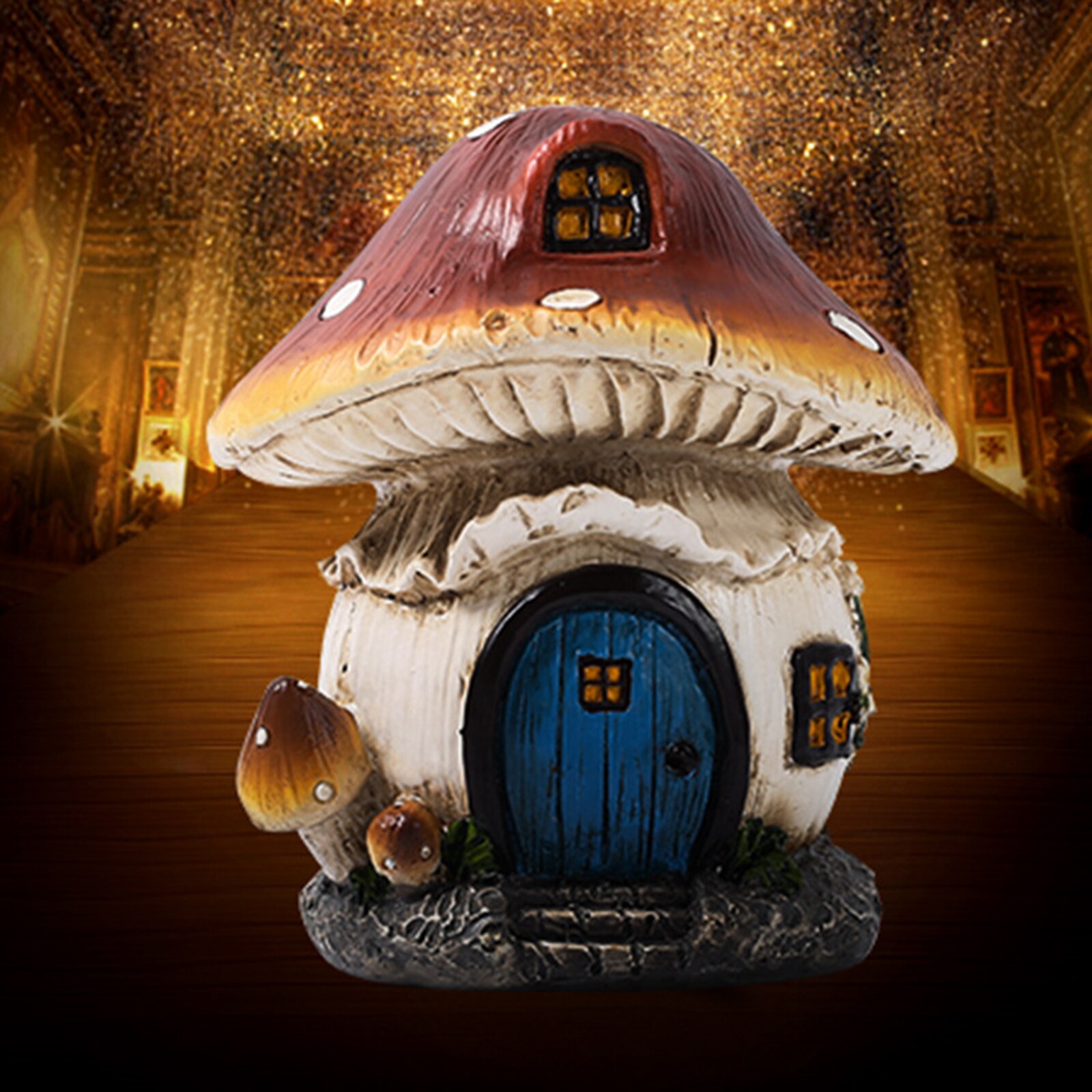 Vivid Garden Decor Mushroom Pathway Ornament Gnome House Gardeners