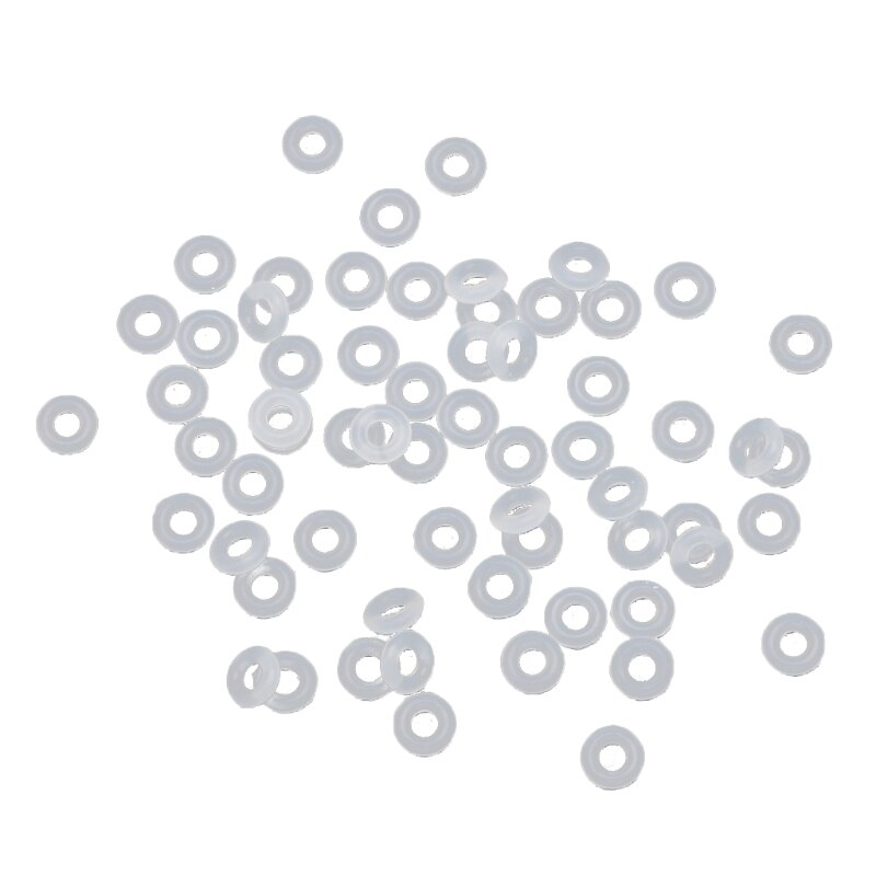 100Pcs Silicone Rubber Stoppers Ring Bead Charms Bracelets Compatible for Use Alone or with Clip Lock Spacer Charm Beads: 3mm