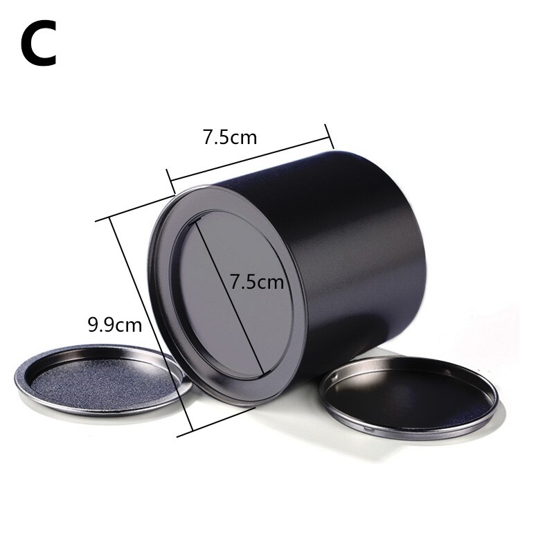 Empty Cylinder Tin Box Metal Tin Jars Iron Tea Box Candy Storage Boxes Bins Biscuit Container Candy Chocolate Organizer: C