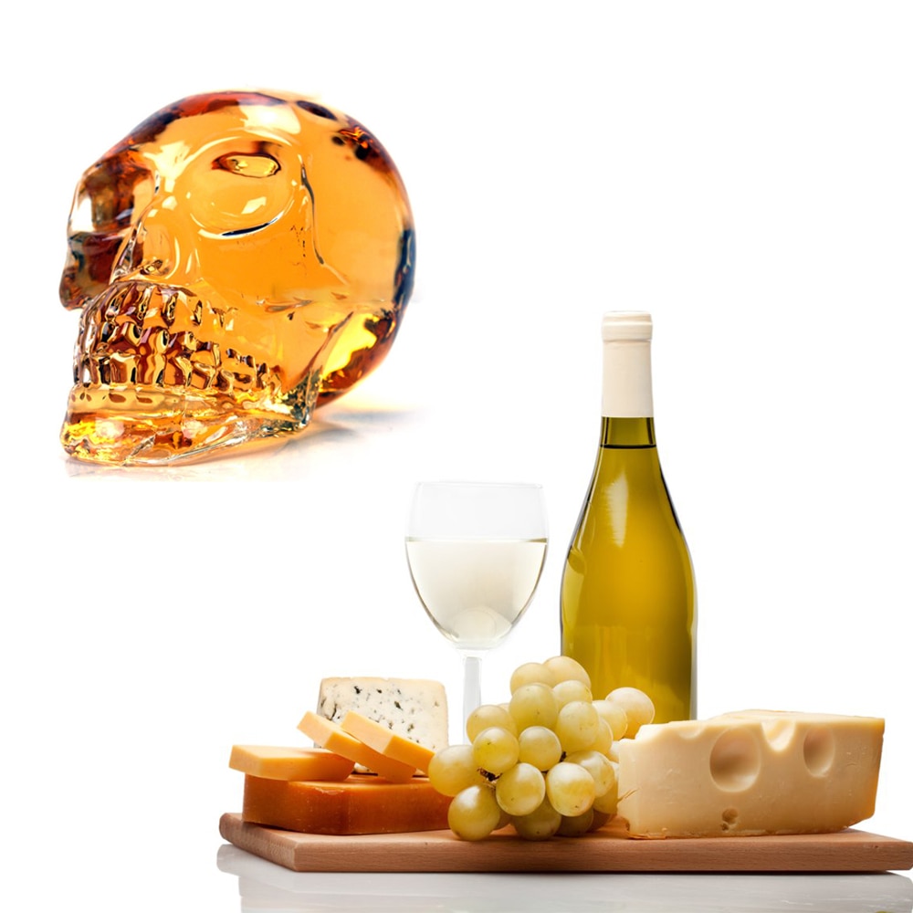 125/350/550/1000ML cráneo creativa jarra de vidrio Whisky Vodka vino botella de cristal de los espíritus de vino transparente bebiendo suministros