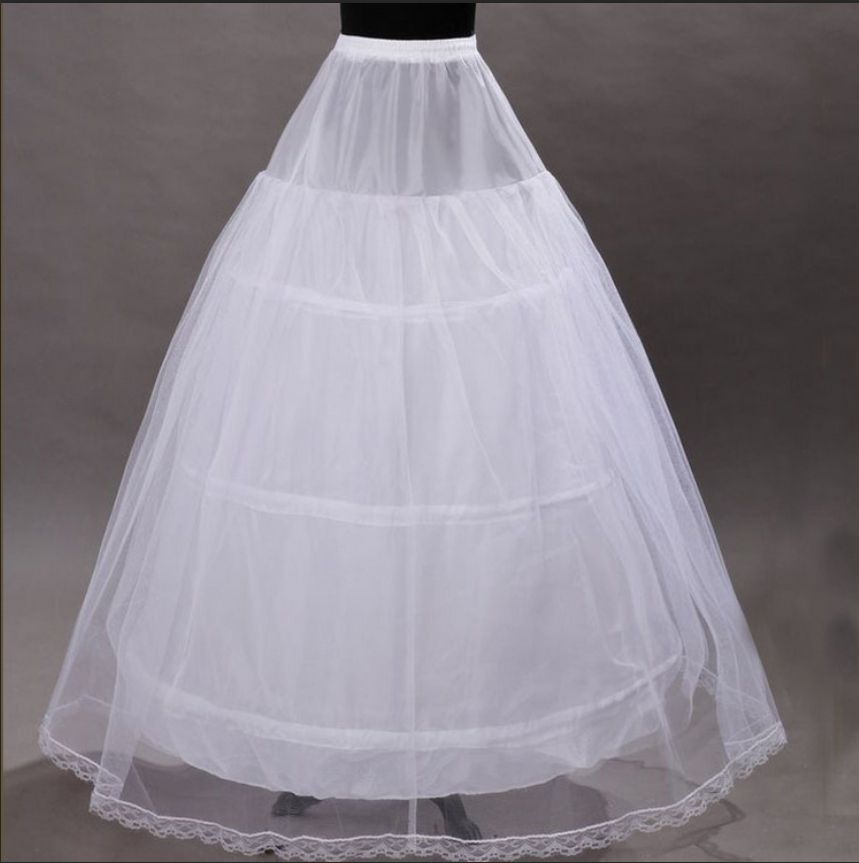 3 créoles une couche de maille robe jupons Crinoline sous-jupe accessoires de mariage Tulle sous-jupes
