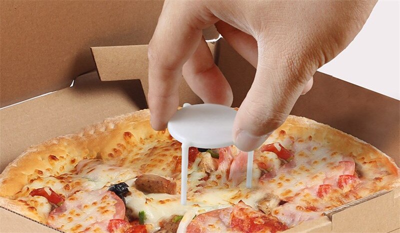 Engangs madkvalitet hvid hård plastik pizza kasseholder pizza saver stativ pizza kasse stabil støtte pizza kassehylder rack