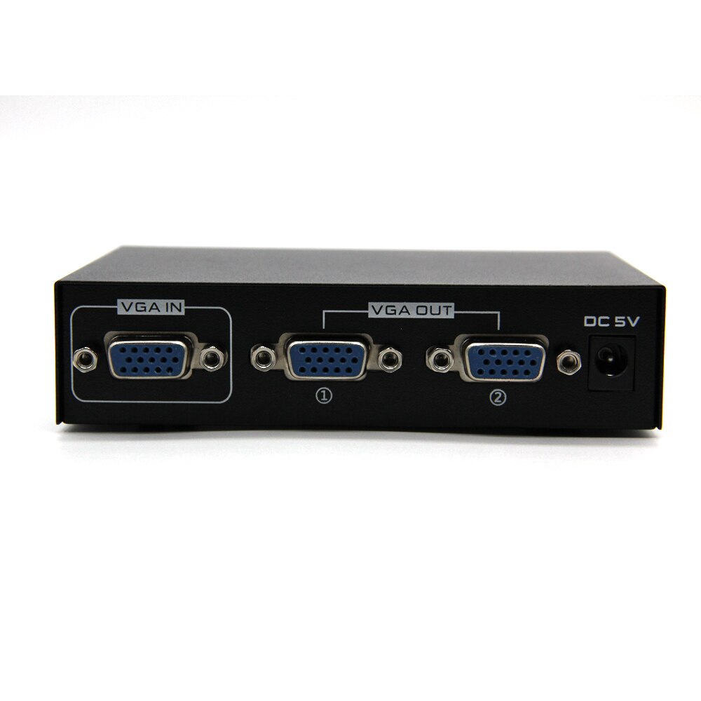 2 Port VGA 200MHz Video HD Signal Amplifier Booster Splitter Share Box 1920*1440 for PC Monitor Projector US Plug
