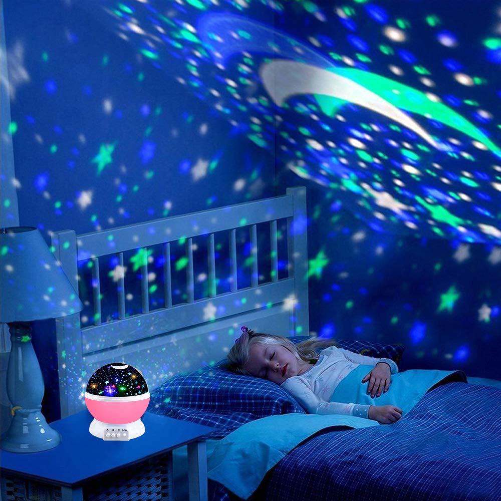 Led nat lys rgb stjerne projektor lampe usb projektor måneskin stjerne nat lys jul børn soveværelse dekoration lampe