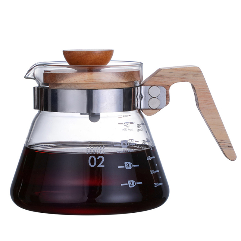 V60 Pour Coffee Pot Over Glass Coffee Dripper Glass Server Coffee Maker Coffee Kettle Brewer Barista Percolator