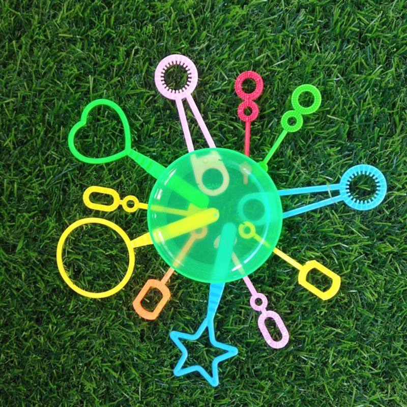 12Pcs/Set Plastic Bubble Hoop Water Blowing Bubble Soap Tools Kids Outdoor Toys 63HE