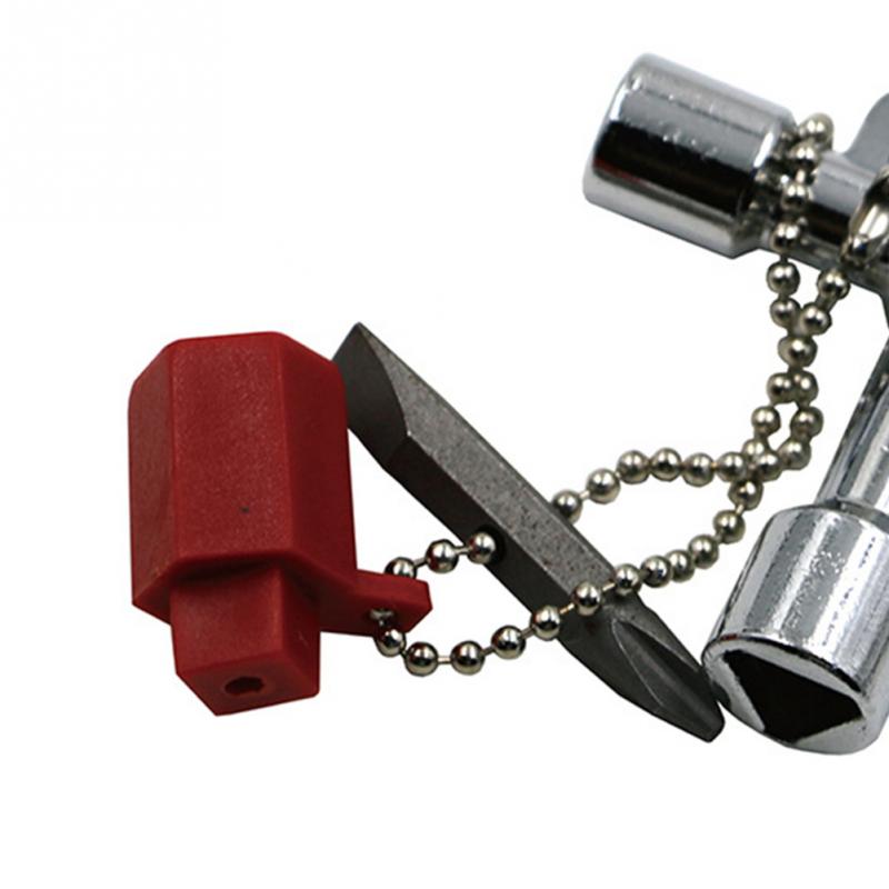 Key Wrench Plumber Multifunction Train Elevator Square Accessories Universal Electrical Cabinet Triangular Switch Cross Wrench