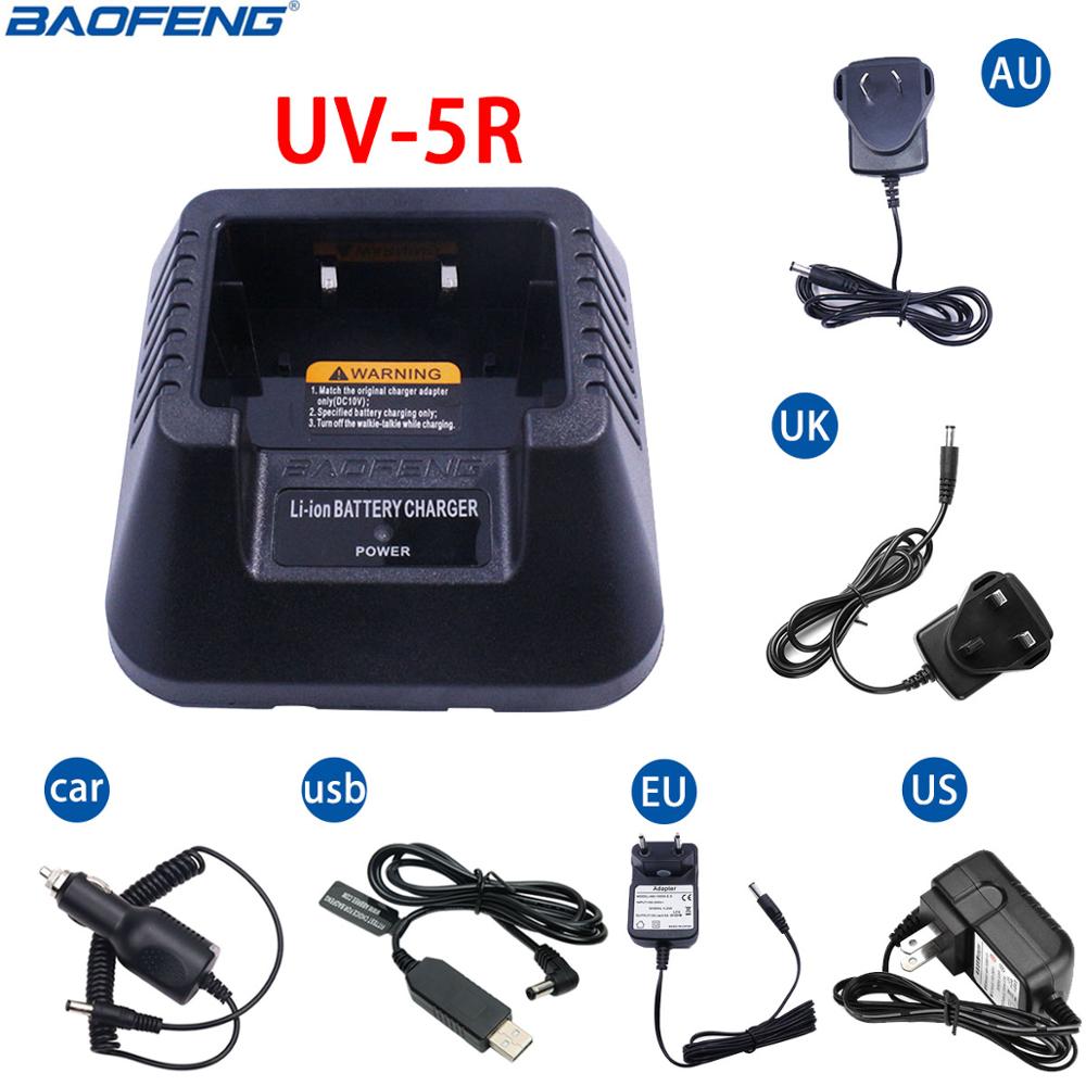 Baofeng UV-5R Usb/Eu/Us/Uk/Au//Auto Batterij Lader Voor Baofeng Uv 5R 5R plus Uv 5RE Dm Walkie Talkie Ham Radio Twee Manier Radio