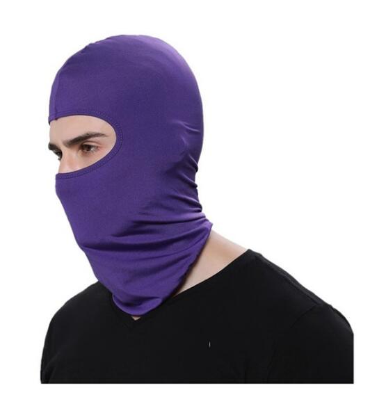 Outdoor Sports Warm Volles Schwarz Gesicht Masken Motorrad Winter Balaclava Gesicht Schild Radfahren Neck Masque Moto Ski Maske Männer Hut: Purple
