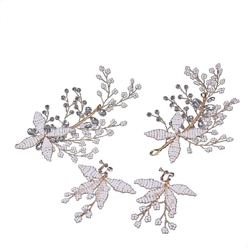 Bridal Set Bride Wear Accessories Rhinestones Head Piece Earring Necklace for Wedding