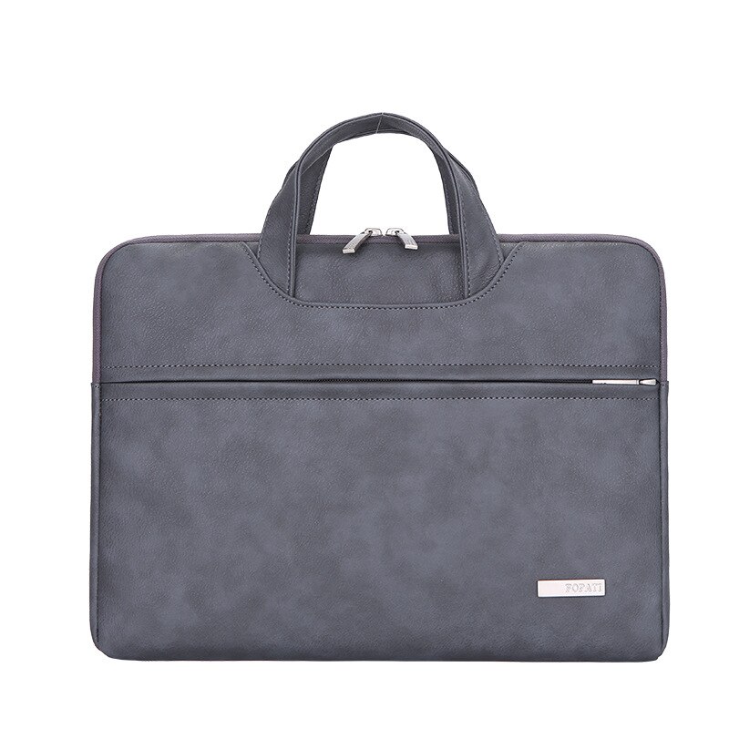 Kissyenia PU Leather Waterproof Laptop Briefcase Men Women 14inch Computer Bag Flight Shoulder Bag Business Travel Laptop KS1343: Dark Gray-14inch