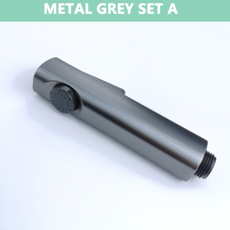 Bidet Sprayer ABS Matt Black Gold Grey Sprayer Toilet Fittings High Pressure Cleaning Shattaff Chrome: A Grey