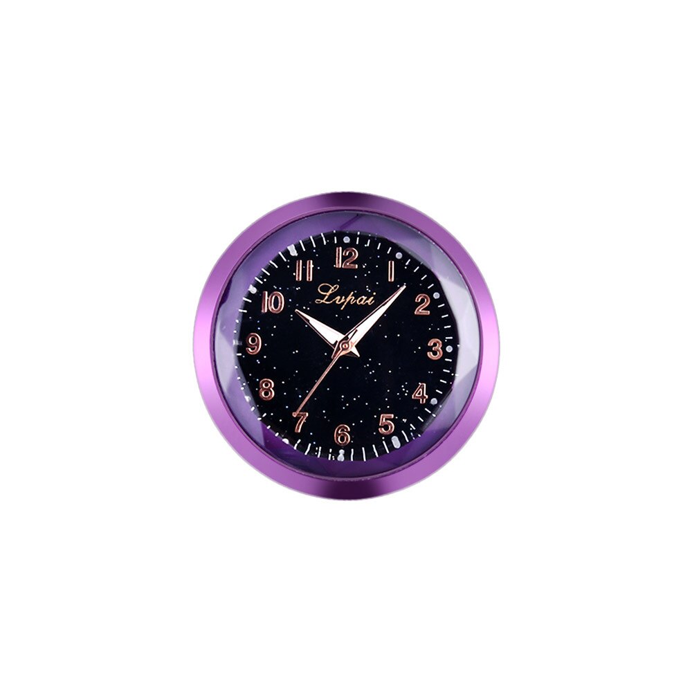 Auto Decoratie Elektronische Horloge Auto Interieur Auto Klok Horloge Sticky Note Klok Hoofd Auto Decoratie: Paars