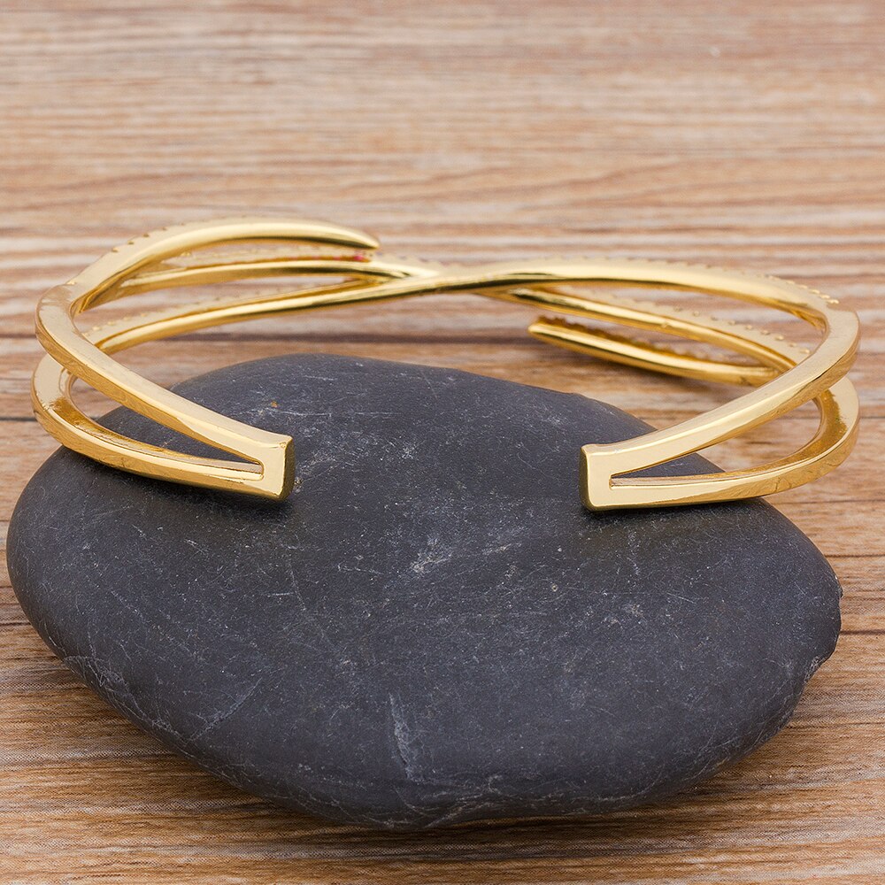 neue Luxus Manschette Armbänder für Frauen Bunte Strass Öffnen Armreifen fein Schmuck Beste Party Hochzeit