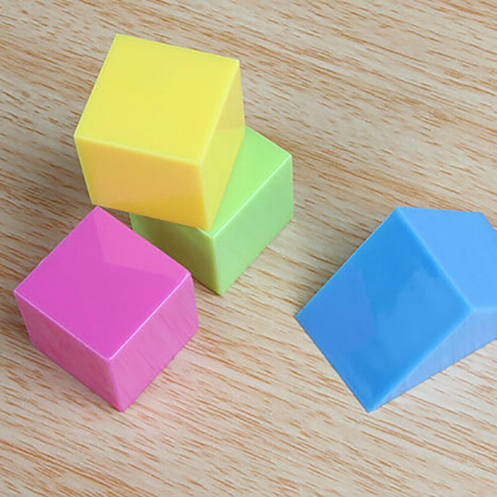 24Pcs 3D Plastic Geometrische Solids Kleurrijke Vorm Visuele Aids Wiskunde Vroege Onderwijs Student Speelgoed Geometrie Verkennen Volum