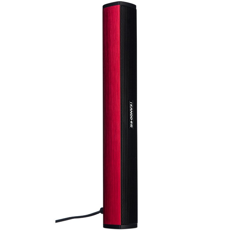 Portable Speaker Sound Bar Subwoofer 3D Stereo Multimedia Loudspeaker USB Soundbar PC Computer Speakers Wired For Laptop Macbook: Red