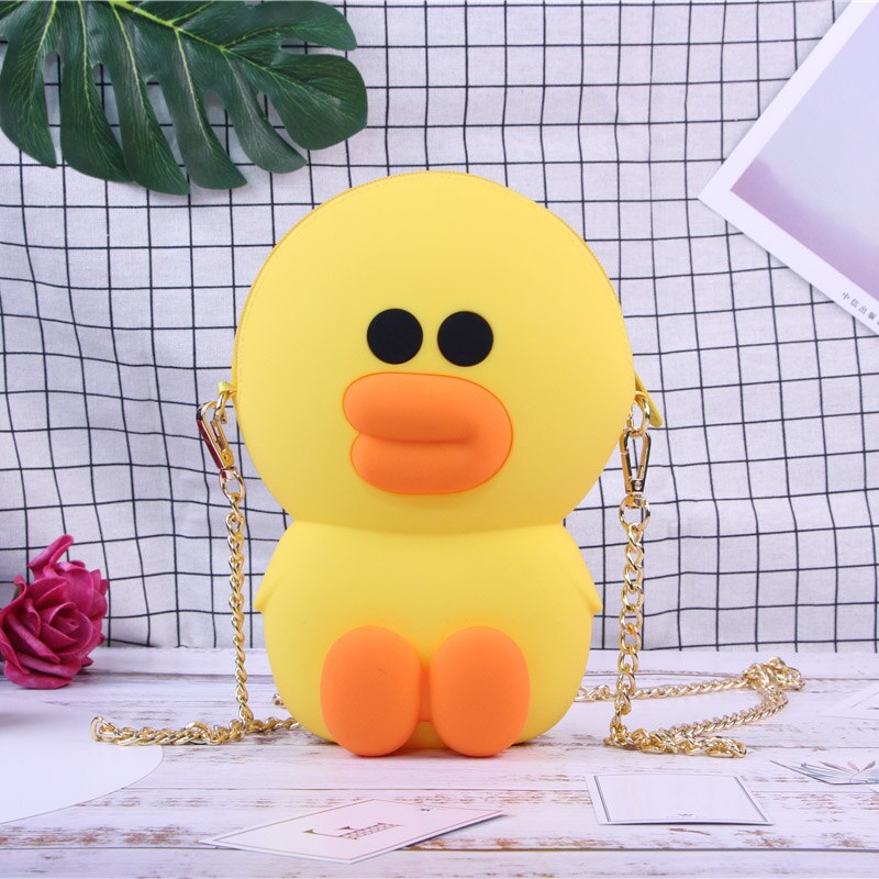 Q OOM Persoonlijkheid Cartoon Mode Siliconen Messenger Bag Mini Messenger Bag Dames Chain Purse Dames Schoudertas