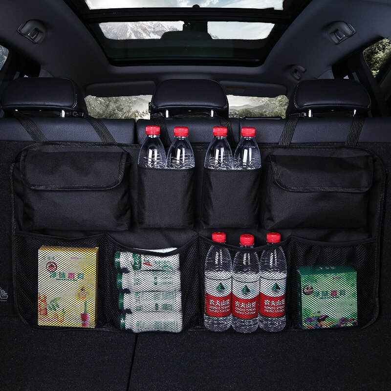 Auto Lagerung Organizer Auto Kofferraum Tasche Universal- Große Kapazität Rücksitz Lagerung Tasche Kofferraum Ladung Gittergewebe Halfter Tasche
