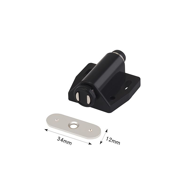 Deur Pusher Zwart Kleur Kast Vangt Magneet Deur Stopt Dichter Magnetische Verborgen Deur Stoppers Demper Buffer Gespen Voor Deuren: Zwart/goud