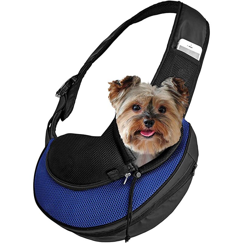 Bandolera de malla para perro y gato, bolso de hombro transpirable, cómodo, para cachorros y gatitos, Oxford