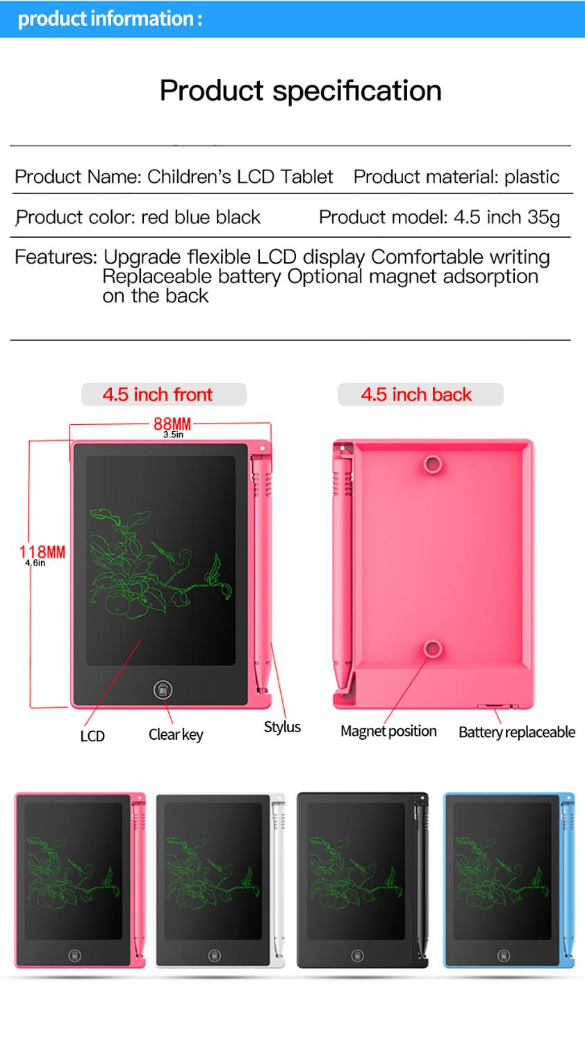 4.5/8.5/12in LCD Electronic Writing Tablet Digital Drawing Handwriting Pad Message Sketch Teaching Graphics tablet Kids