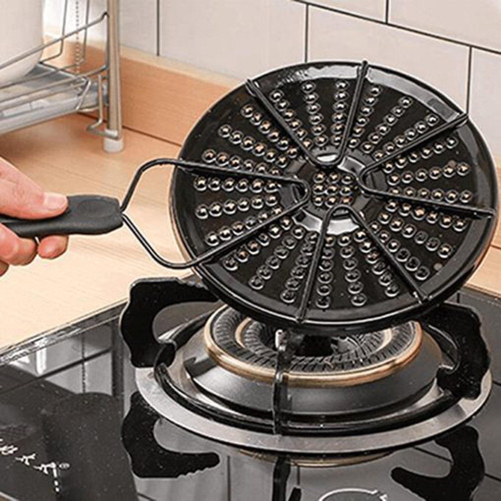 Lurrose Cast Iron Heat Diffuser Plate for Electric Gas Stove Glass Induction Cooker Heat Diffuser Cooking Induction Adapter Hob Ring Plate