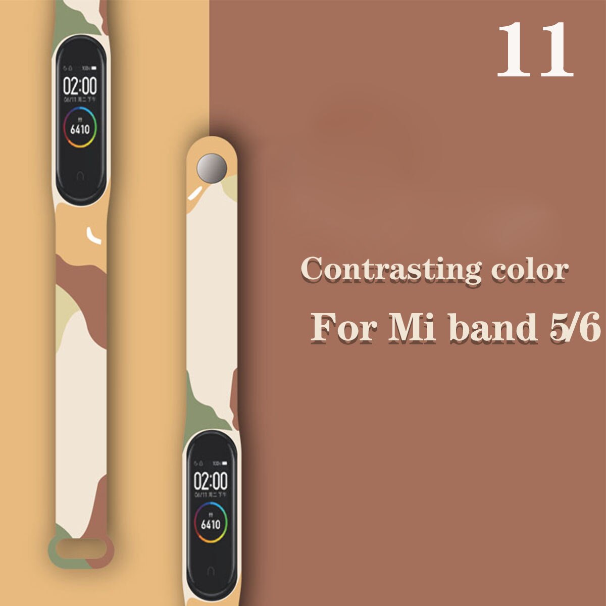 Print Pattern Bracelets Mi Band5 Mi Band 6 Strap Sports Wristband Adjustable Bracelets For Sport Silicone TPU straps: 11
