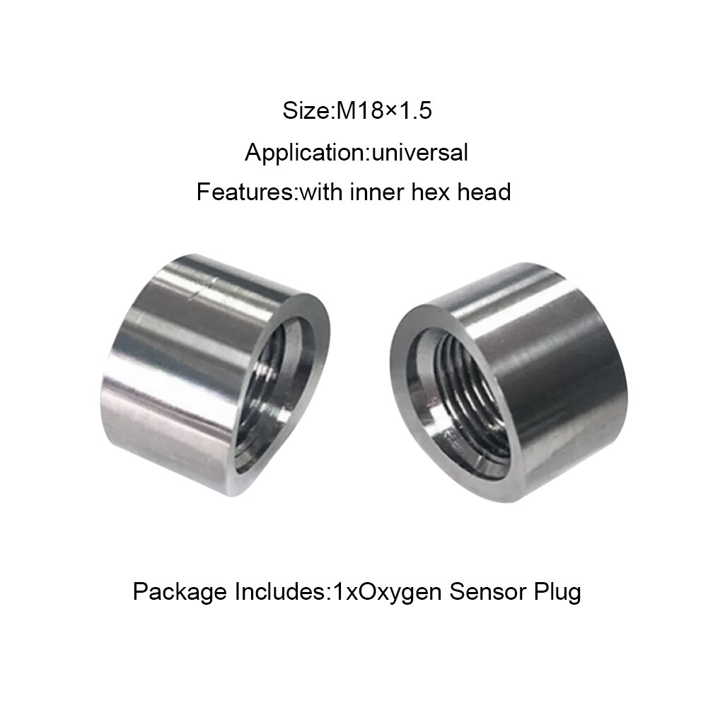 O2 Oxygen Sensor Plug M18x1.5 with Inner Hex Head Stainless Steels Bung Plug Automobiles Replacement Part