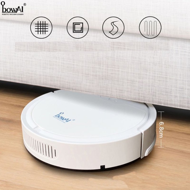 BOWAI-Robot aspirador inalámbrico inteligente, 2000mAh, bajo ruido, barrido automático, limpieza planificada, negro