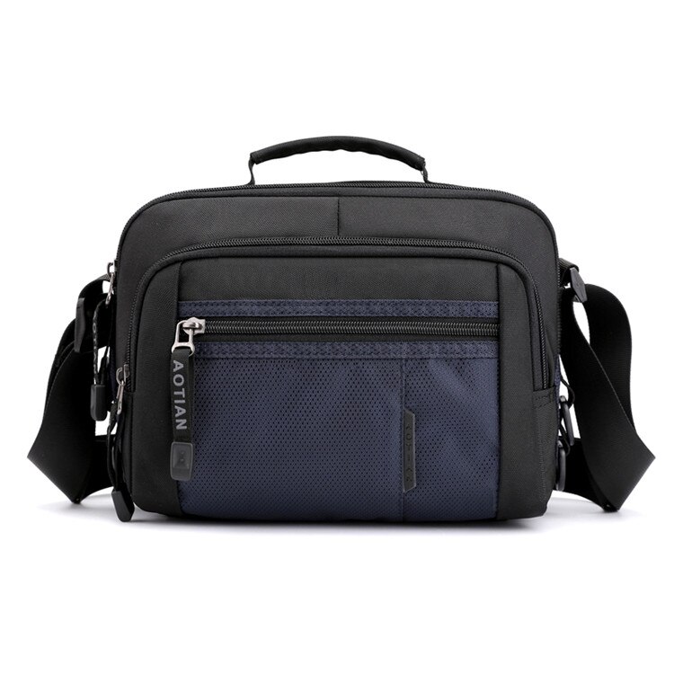 Zomer Mannen Reizen Handtassen Schoudertas Mannelijke Nylon Man Messenger Bag Eenvoudige Crossbody Tas Lichtgewicht: Horizontal Dark blue