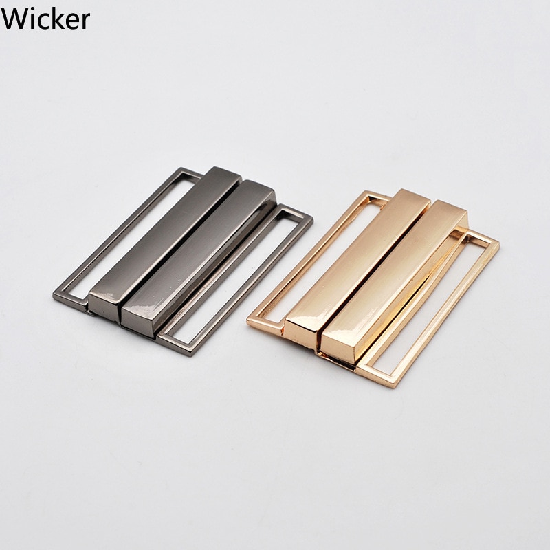 Hebillas de cinturón de Metal combinadas para mujer, hebillas rectangulares de 40/50 MM, abrigo de plumón, broche de trabajo de cuero, 2 uds.