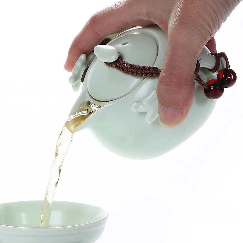 Théière en céramique gaiwan tasse à thé pour puer | Théière chinoise, service à thé portable, verres