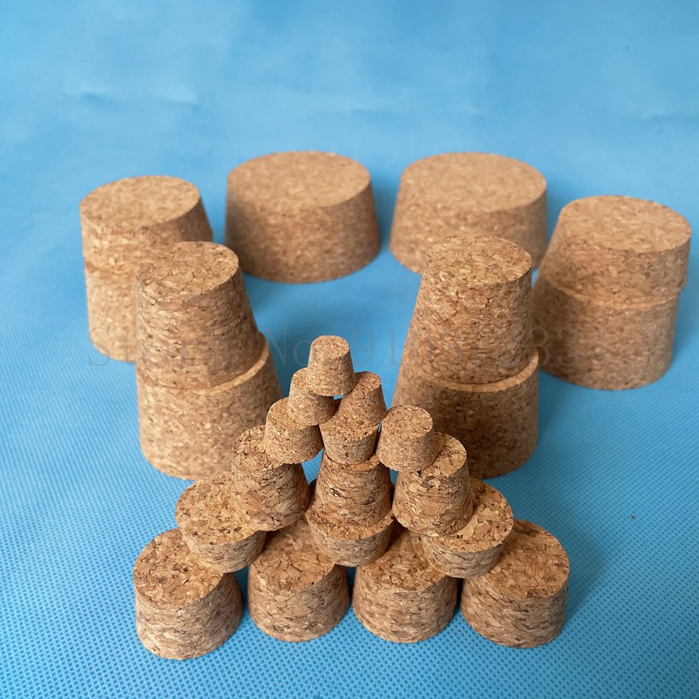50Pcs Top Dia 13Mm Tot 39Mm Hout Kurk Lab Reageerbuis Plug Essentiële Olie Pudding Kleine Glazen flessenstop