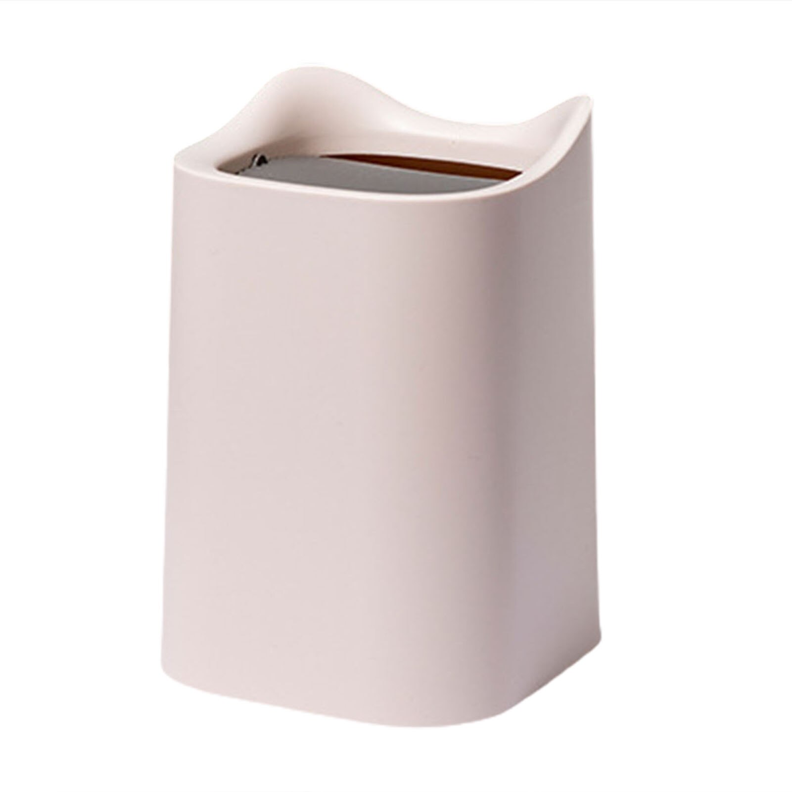 Northern Europe Mini Waste Bins Desktop Trash Can Office Plastic Basket Portable Bedroom Living Room Kitchen Trash Can: Pink