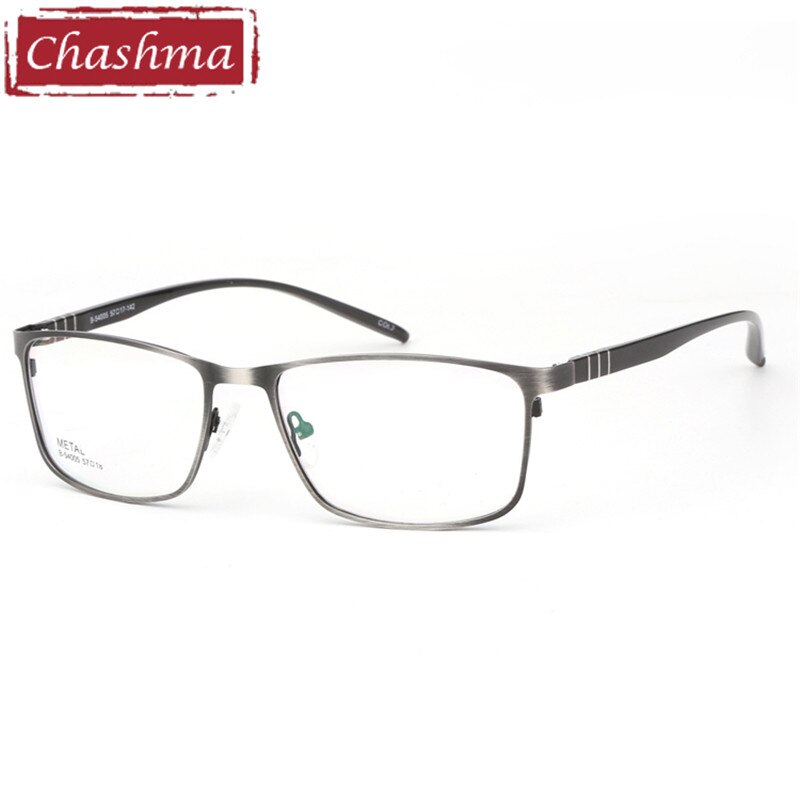 Chashma Brand Large Frame Alloy Eyeglasses Diopter Glasses Frames Men Big Mens Glasses Optical for Wide Face Frame Width 142 mm: Gray