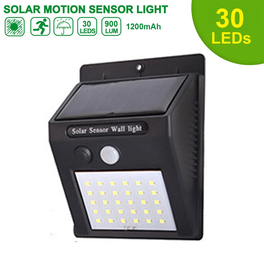 LED Solar Lamp Solar Motion Sensor Lights IP65 Outdoor Street Lights 20/25/30/100/208 Led Security Wall Lamp for Garden Decor: 30leds 3 modes