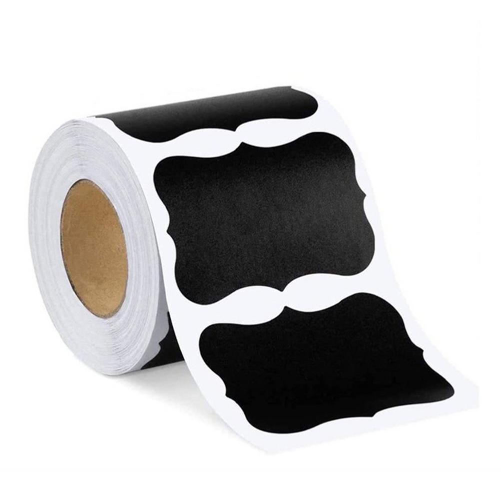 Pegatina de pizarra borrable, organizador de tarros de cocina, etiquetas, pizarra de tiza, pizarra negra: B 300pcs