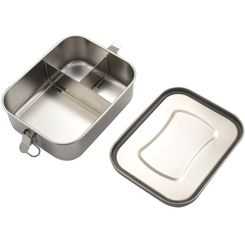 Stainless Steel Bento Box Lunch Container,3-Compartment Bento Lunch Box for Sandwich and Two Sides,1400 Ml Food Container for Ki