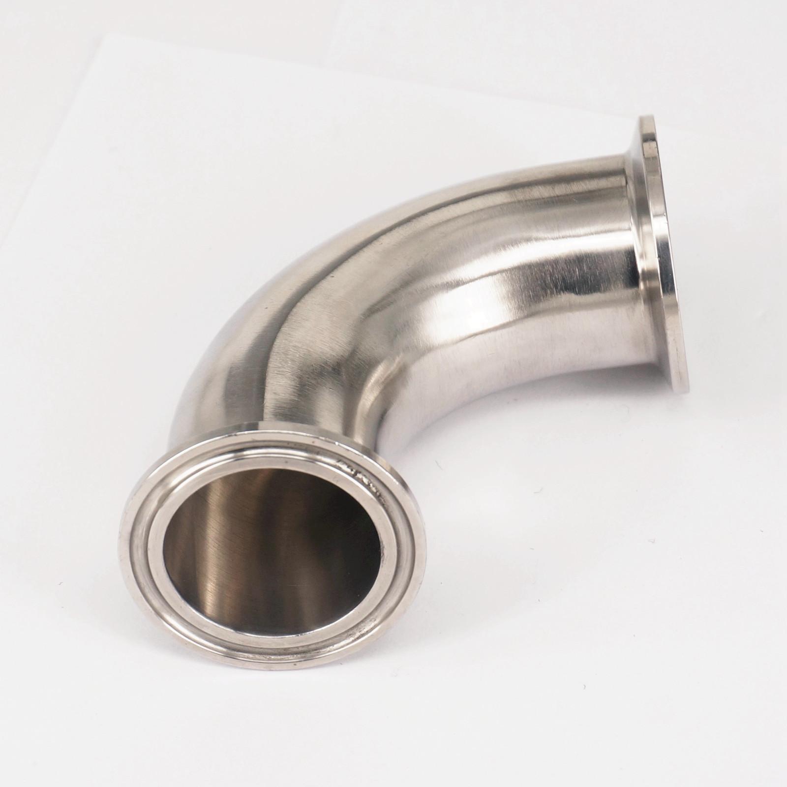 Fit Tube O/D 38mm Tri Clamp 1.5" Ferrule OD 50.5mm 304 Stainless Steel Sanitary 90 Degree Elbow Connector Adapter Homebrew
