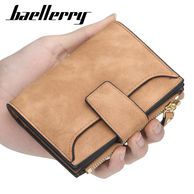 Baellery Einfache Feste Männer Kurze Brieftasche Schwarz Braun 4 Farbe Brieftaschen mit Reißverschluss Foto Halfter Solide Mini Tasche