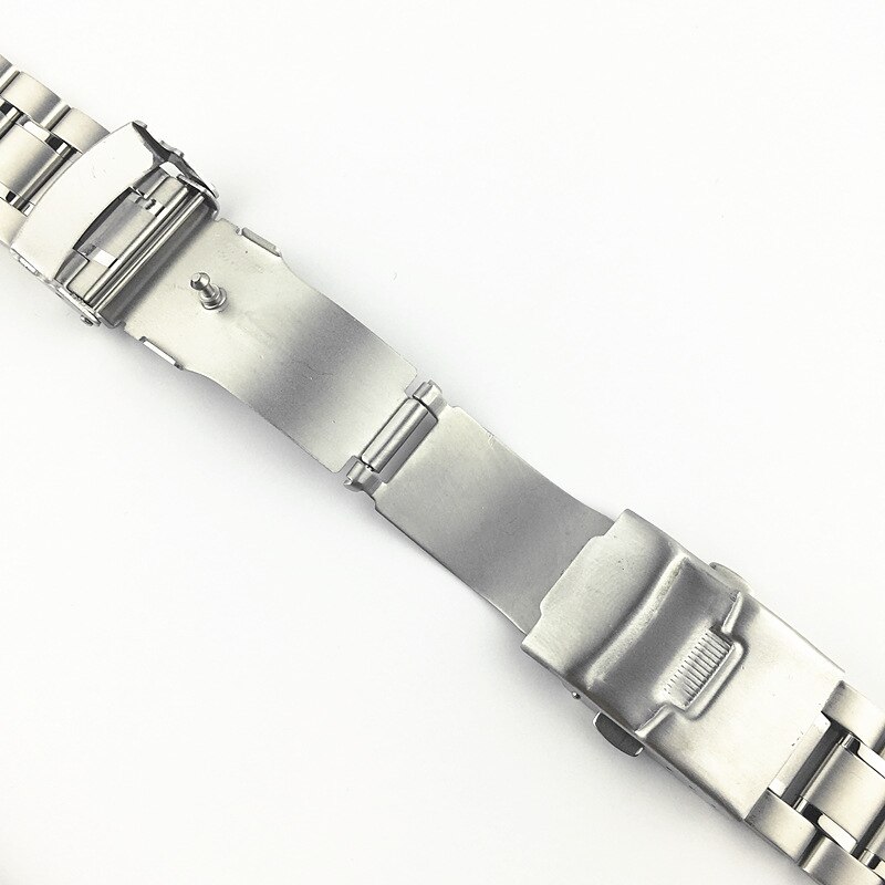 Bracelet de montre solide en acier inoxydable 18/20/22/24, avec extrémité en Arc, boucle pliable, pour assurance, remplacement universel